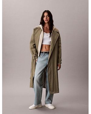 Calvin Klein Lange Trenchcoat Van Zacht Nylon - Meerkleurig