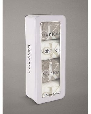 Calvin Klein Jeans 4 Pack Logo Crew Socks Gift Set - Grey