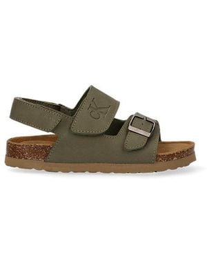 Calvin Klein Sandalias para niños y bebés con velcro - Verde