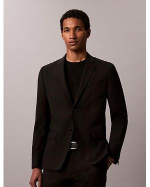 Calvin Klein Slim Wool Stretch Blazer - Black