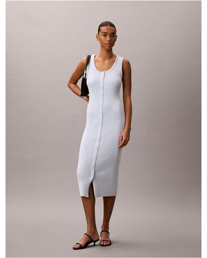 Calvin Klein Calvin Klein Smooth Cotton Midi Dress - Multicolor