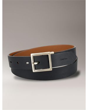 Calvin Klein Reversible Center Bar Buckle Belt - Gray