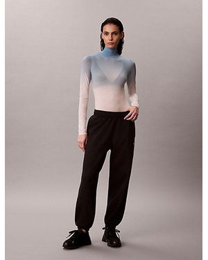 Calvin Klein Thermische Basic Bodysuit Met Hoge Kraag - Blauw