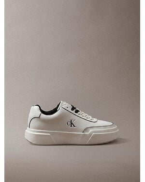 Calvin Klein Leather Durable Traction Chunky Trainers - Grey