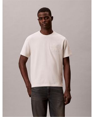 Calvin Klein Calvin Klein Velvet Monologo Relaxed T-Shirt - Natural