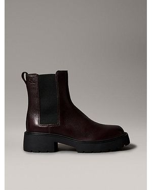 Calvin Klein Jeans Suede Chunky Square Toe Chelsea Boots - Black