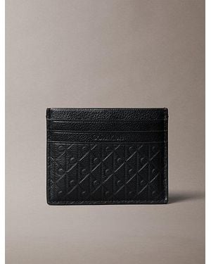 Calvin Klein Leather Emblem Rfid Cardholder - Black
