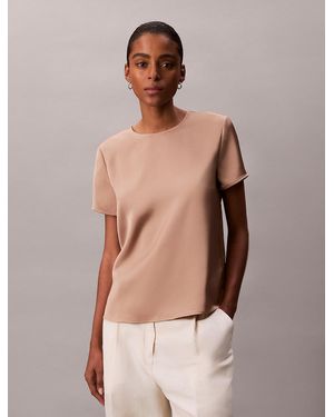 Calvin Klein Satin Shell Top - Natural