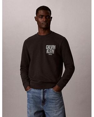 Calvin Klein Jeans Cotton Terry Logo Sweatshirt - Black