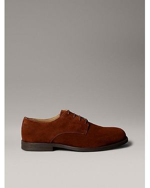Calvin Klein Gepolsterte Derby-Schnürschuhe Aus Wildleder - Braun