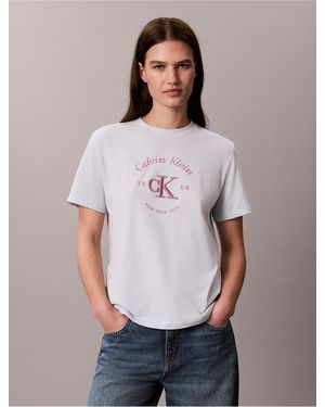 Calvin Klein Calvin Klein Varsity Crest Logo Tee - White