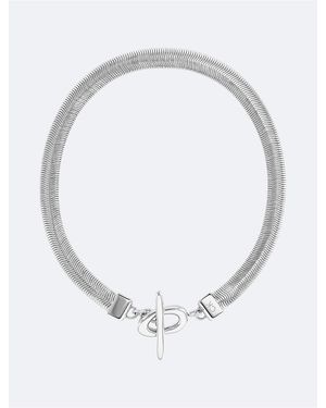 Calvin Klein Bold Snake Chain Necklace - White