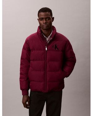 Calvin Klein Doudoune En Chenille Avec Monogramme - Rouge