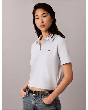 Calvin Klein Calvin Klein Woven Monologo Polo Shirt - White