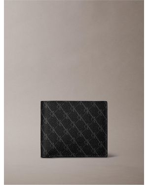 Calvin Klein Textured Monogram Coin Wallet - Gray