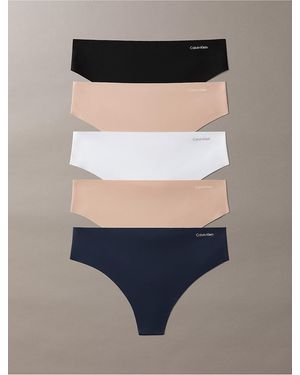 Calvin Klein Invisibles Microfiber Stretch 5-Pack Thong - Multicolor