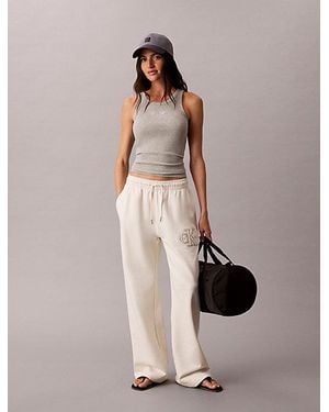 Calvin Klein Jeans Relaxed Cotton Terry Joggers - Natural
