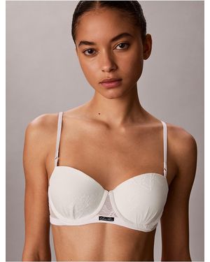 Calvin Klein Icon Stretch Lace Push Up Balconette - White