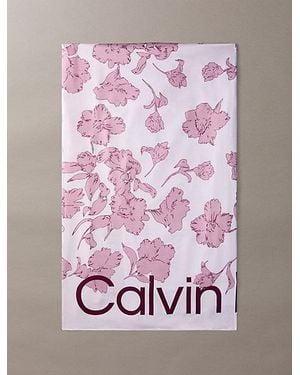 Calvin Klein Square Floral Logo Scarf - Grey