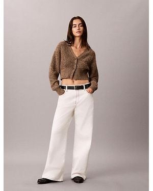 Calvin Klein Jeans Wide Leg Jeans - Natural