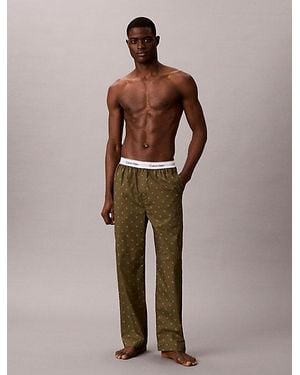 Calvin Klein Pyjama Trousers Heritage Cotton Poplin - Brown