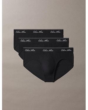 Calvin Klein 3 Pack Hip Briefs Icon Cotton - Black