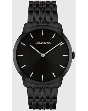 Calvin Klein Reloj de pulsera con eslabones y esfera minimalista - Negro