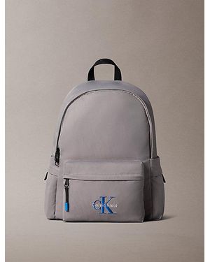 Calvin Klein Nylon Monologo Round Backpack - Grey