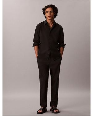 Calvin Klein Linen Blend Pants - Black