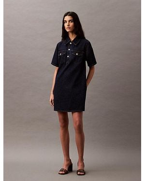 Calvin Klein Denim A-Lijn Minijurk - Bruin