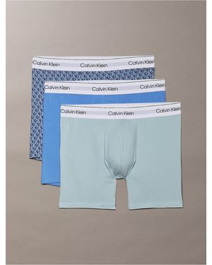 Calvin Klein Icon Cotton Stretch 3-Pack Boxer Brief - Blue