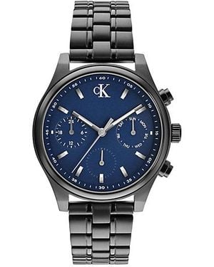 Calvin Klein Plated Steel Multifunction Watch - Blue