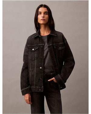 Calvin Klein Cotton Cashmere Denim Jacket - Brown