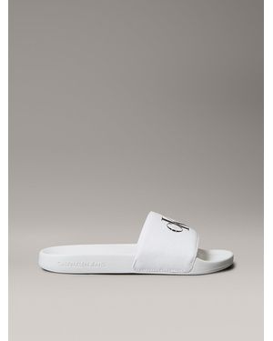 Calvin Klein Canvas Logo Sliders - Metallic