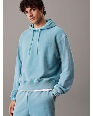 Calvin Klein Loungehoodie Cotton Terry - Blauw