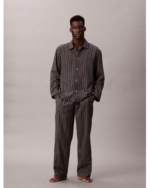 Calvin Klein Flannel Pyjama Top - Brown