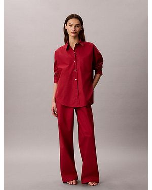 Calvin Klein Pyjama Trousers Icon Cotton Poplin - Red