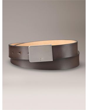 Calvin Klein Smooth Plaque Belt - Gray