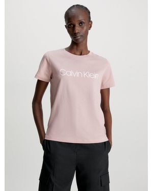 Calvin Klein Organic Cotton Logo T-Shirt - Pink