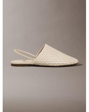 Calvin Klein Leather Slingback Mules - Grey