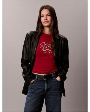 Calvin Klein Calvin Klein Slim Script Logo Tee - Red