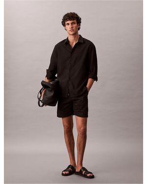 Calvin Klein Cotton Stretch Pull-On Shorts - Brown