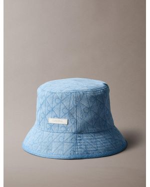 Calvin Klein Burnout Emblem Logo Bucket Hat - Blue