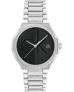 Calvin Klein Roestvrijstalen Armbandhorloge Met Monogram - Grijs