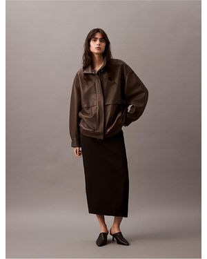 Calvin Klein Modern Soft Pencil Skirt - Brown