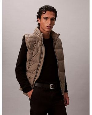Calvin Klein Nylon Quilted Puffer Vest - Brown