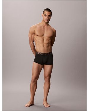 Calvin Klein Brushed Microfiber Stretch Bronze Low Rise Trunk - Black