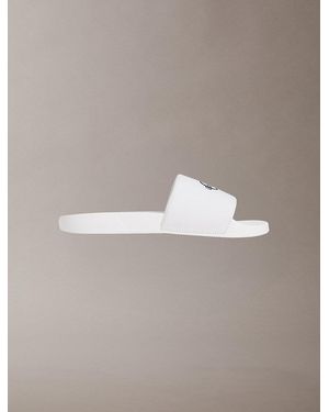 Calvin Klein Canvas Contoured Logo Sliders - Grey