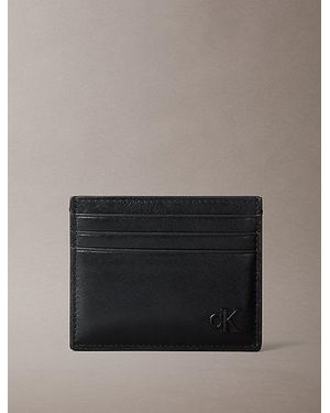 Calvin Klein Suede Monogram Card Holder - Grey