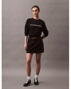 Calvin Klein Cargo Minirok Van Badstofkatoen - Bruin